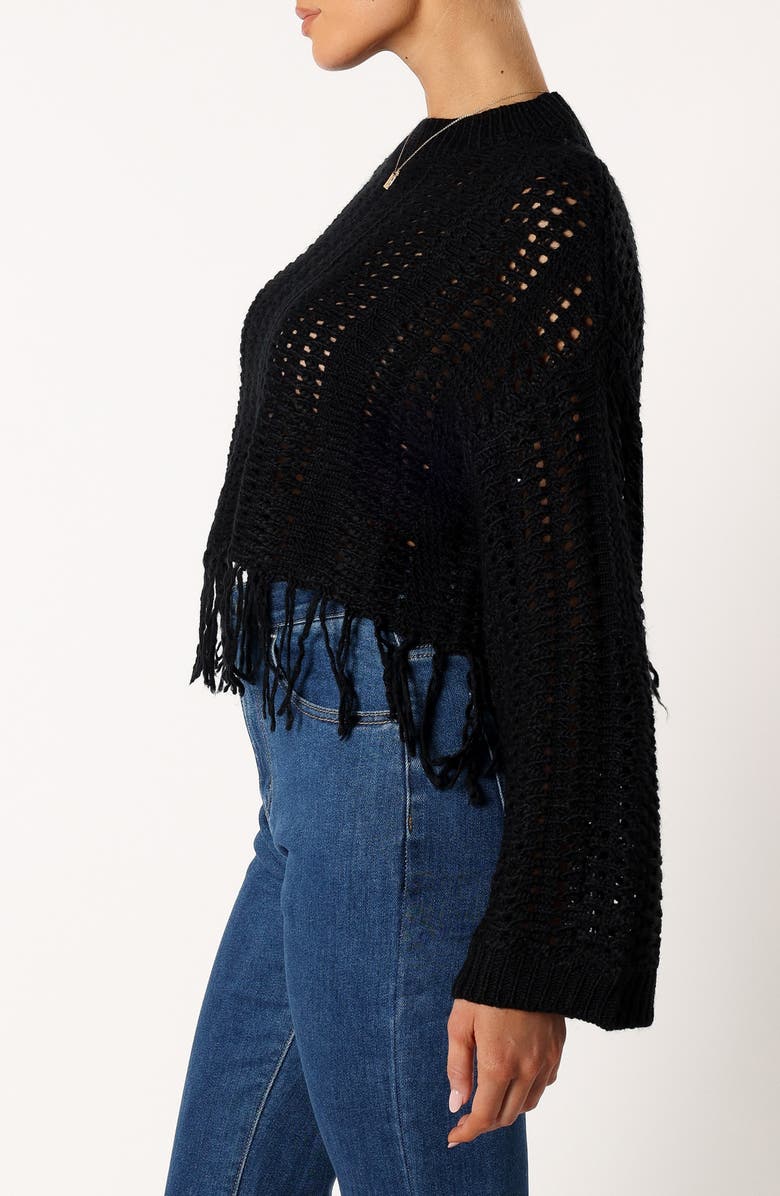 Petal & Pup Katalina Fringe Sweater, Alternate, color, Black