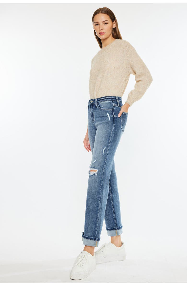KanCan Carrie Mid Rise True Straight Leg Jeans, Alternate, color, Medium Wash