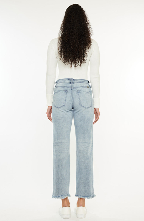 Kancan Morgana Essentials High-rise Straight-fit Jeans In Blue