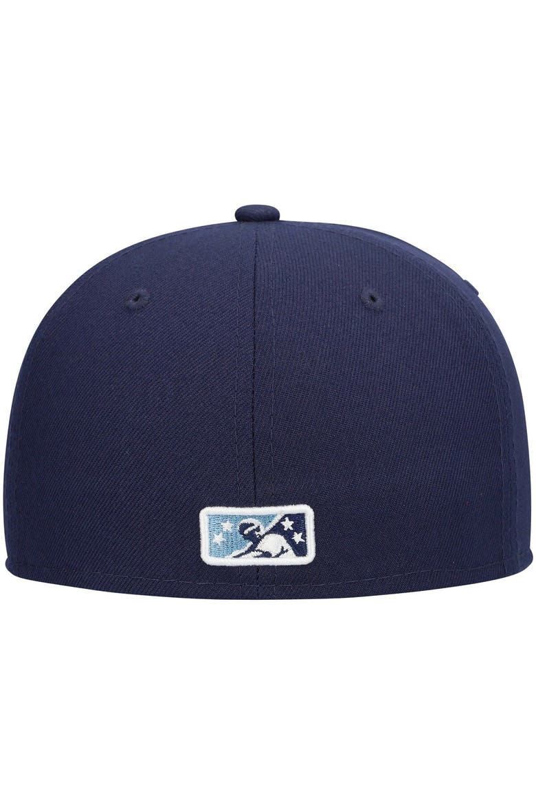 Men's New Era Navy Wilmington Blue Rocks Authentic Collection Team Alternate 59FIFTY Fitted Hat, Alternate, color, Navy