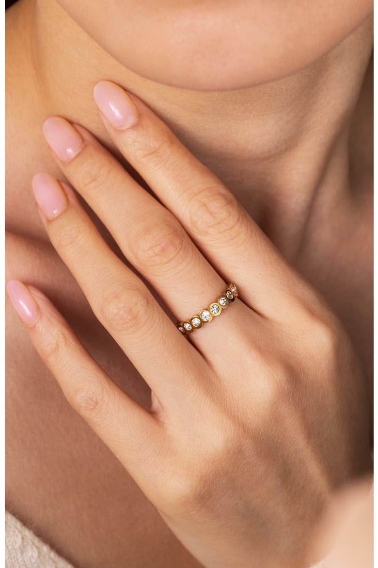 Bezel Set Eternity Stacking Ring, Alternate, color, Silver