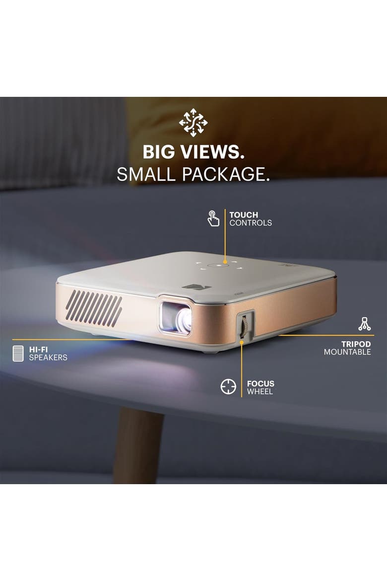 Luma 450 Smart Projector, Full HD Portable Pico Projector with Tripod, Remote & Carrying Case, Alternate, color, White