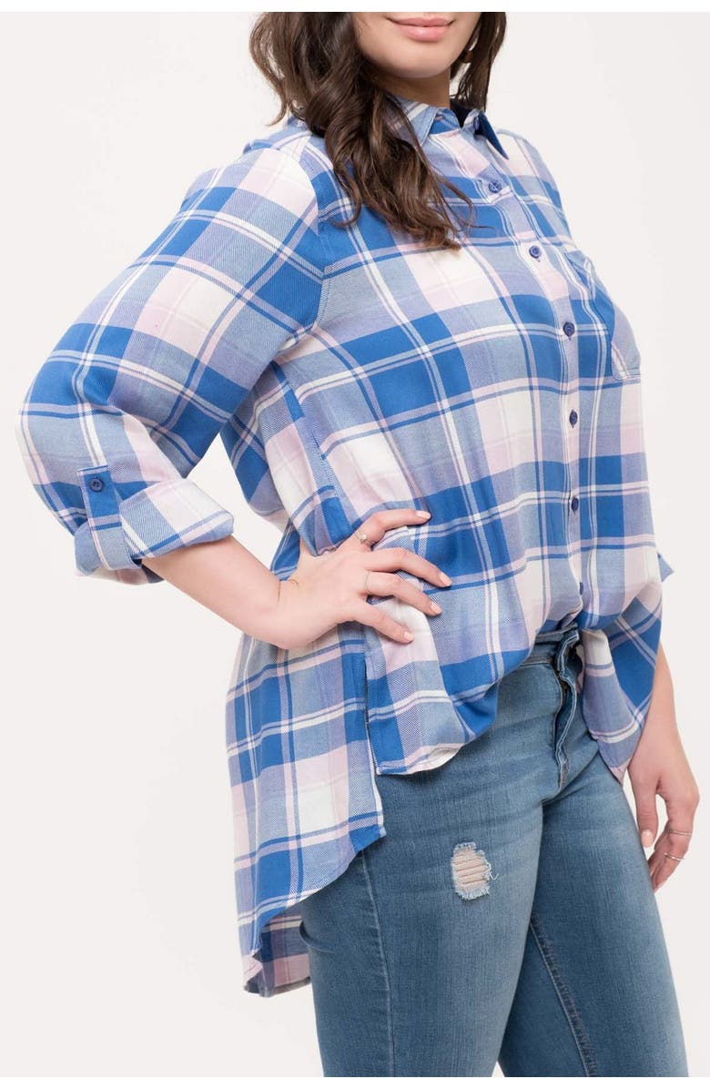 PERCH BY BLU PEPPER Plaid Button-Down Shirt, Alternate, color, 