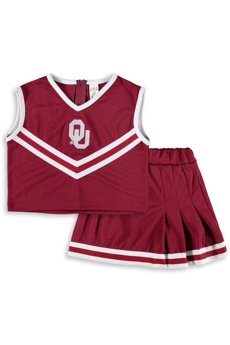 Girls Youth Crimson Oklahoma Sooners Two-Piece Cheer Set, Main, color, Crimson