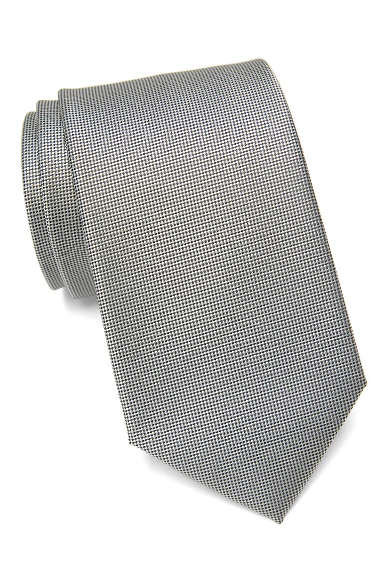 Silver Spun Solid Tie, Main, color, SILVER