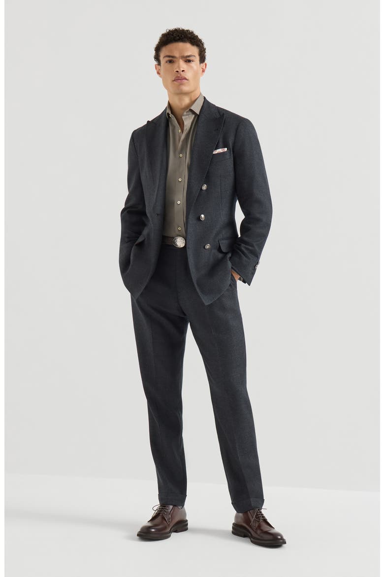 Garment-dyed twill  shirt with spread collar, Alternate, color, Brown