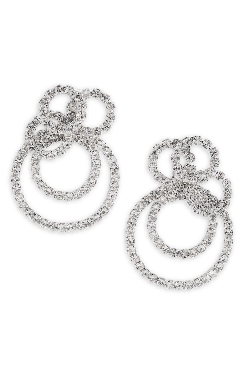 CRISTABELLE CHRISTABELLE Multi Loop Crystal Earrings, Main, color, 