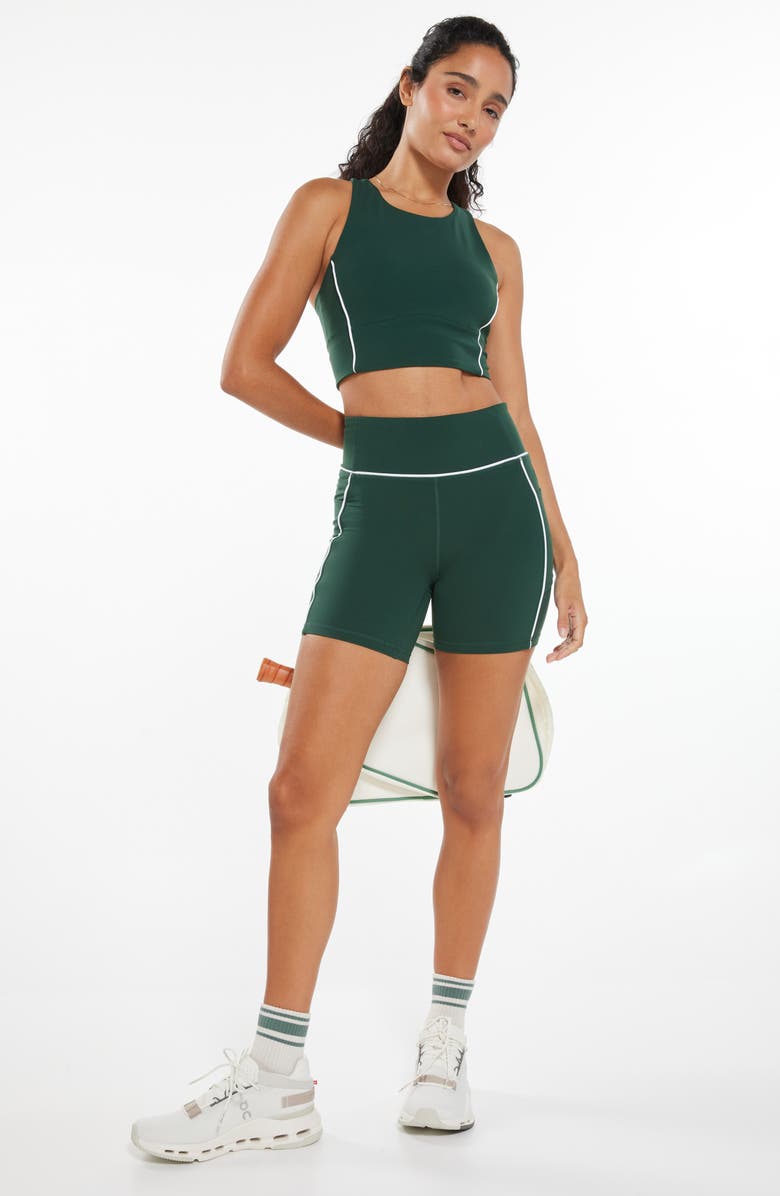 Recess Pickleball x Zella On Point Longline Sports Bra, Alternate, color, Green Park
