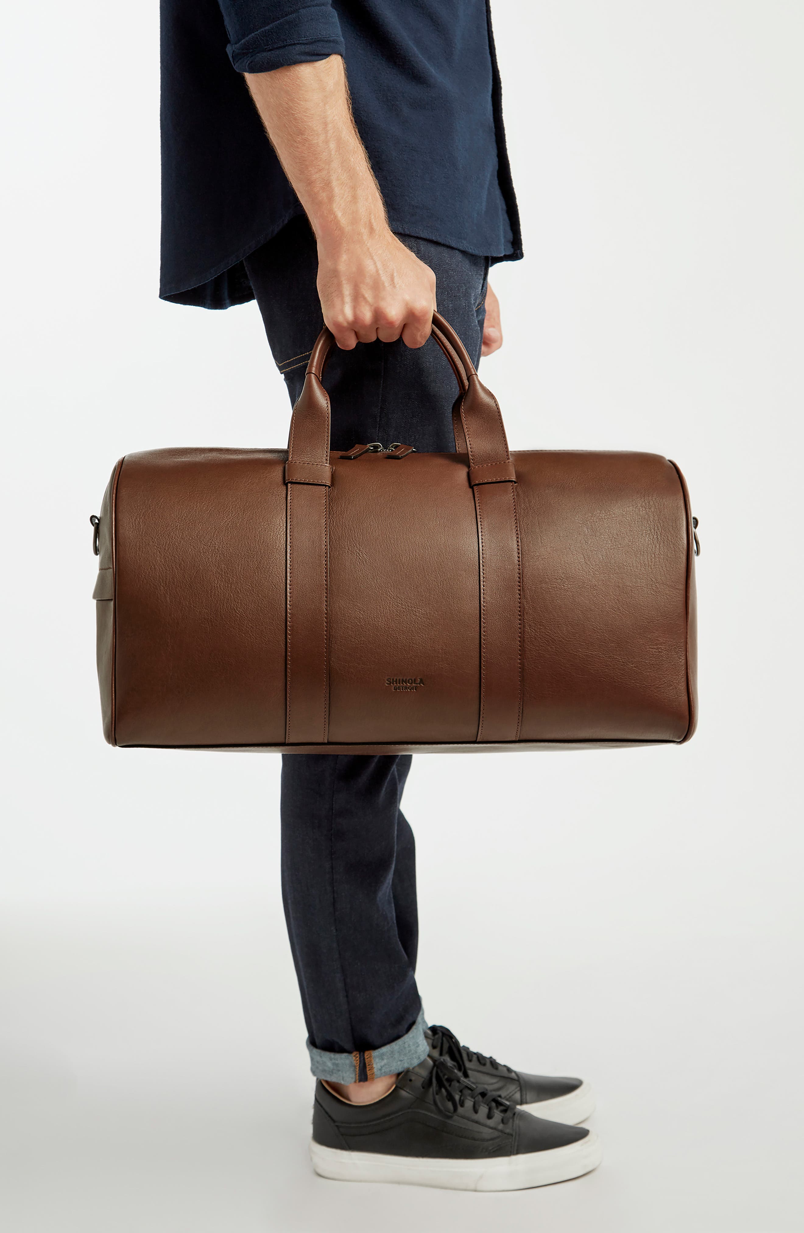 Shinola Guardian Leather Duffle Bag, Alternate, color, 