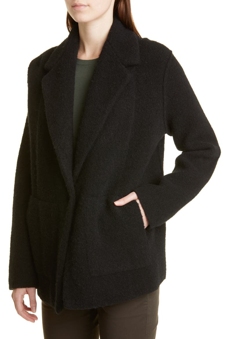 Oversize Sweater Knit Blazer, Alternate, color, BLACK