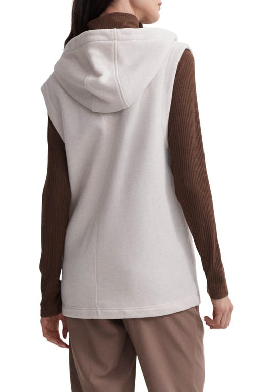 Varley Alita Sleeveless Snap-up Hoodie In Birch Marl