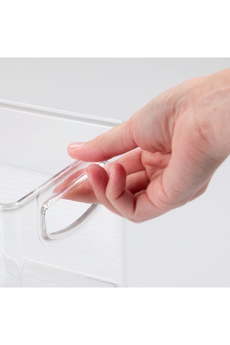 Plastic Stackable Pantry Bin with Handles, Set of 2, Clear, Made in USA, Alternate, color, Clear