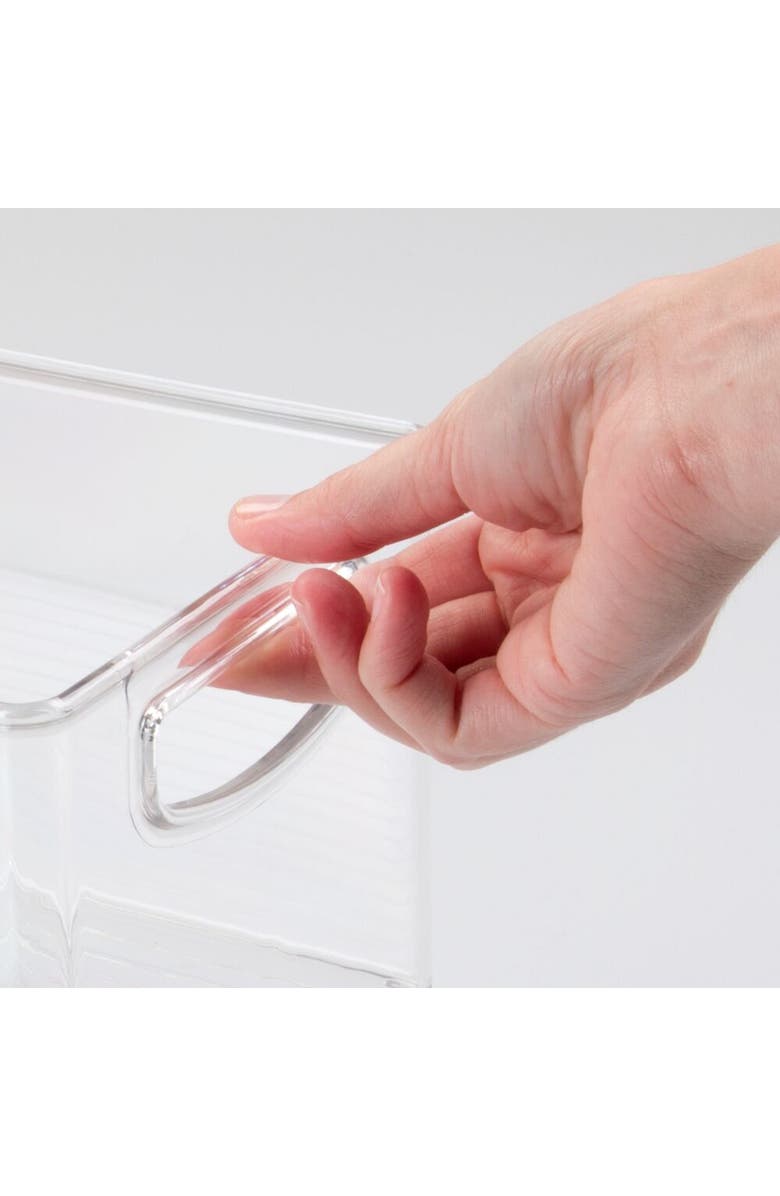 mDesign Plastic Stackable Pantry Bin with Handles, Set of 2, Clear, Made in USA, Alternate, color, Clear