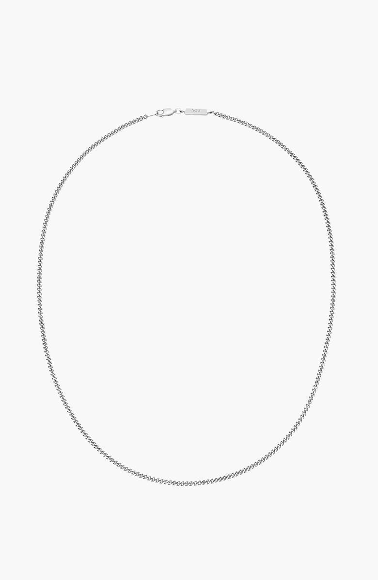 YOJ Curb Chain Necklace, Main, color, Silver