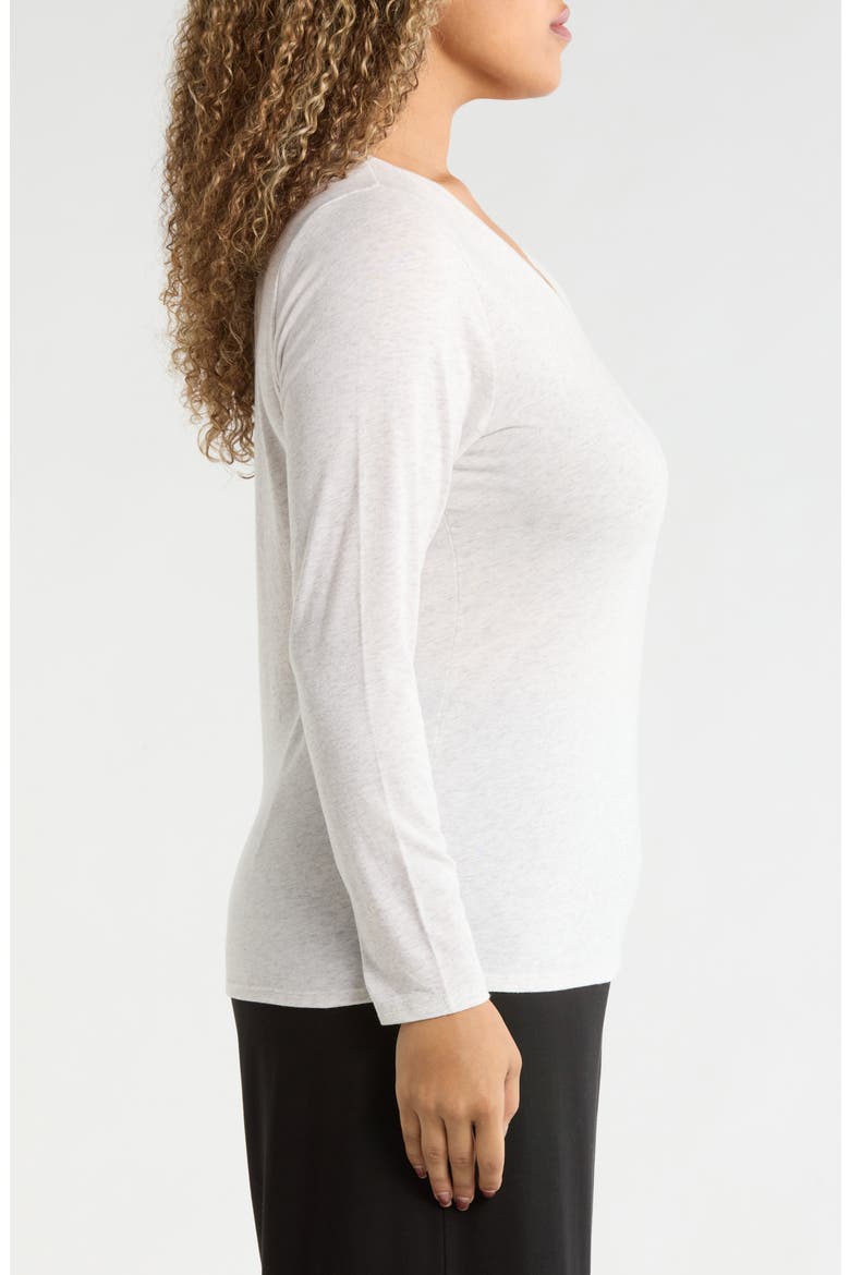 V-Neck Long Sleeve T-Shirt, Alternate, color, SEA SALT