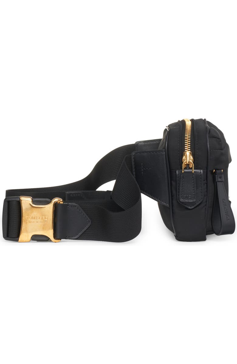 TOM FORD Recycled Nylon Waist Bag, Alternate, color, Black
