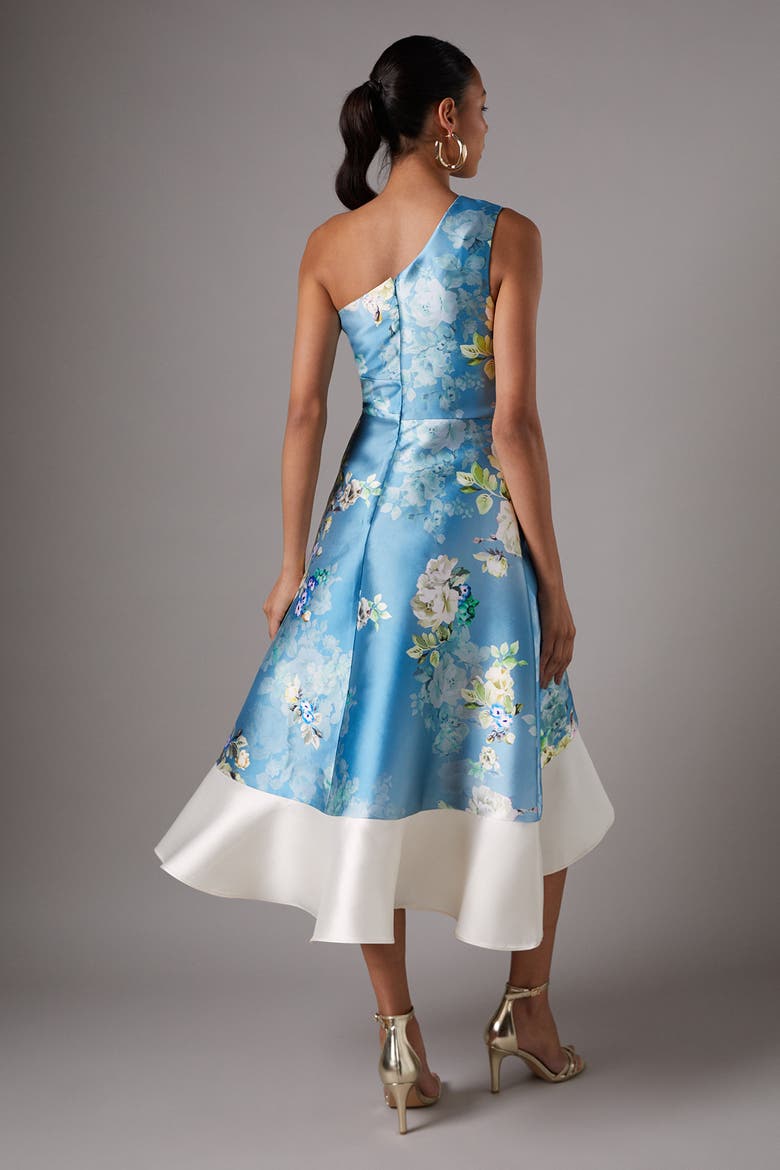 One Shoulder Ruffle Midi Dress, Alternate, color, Light Blue