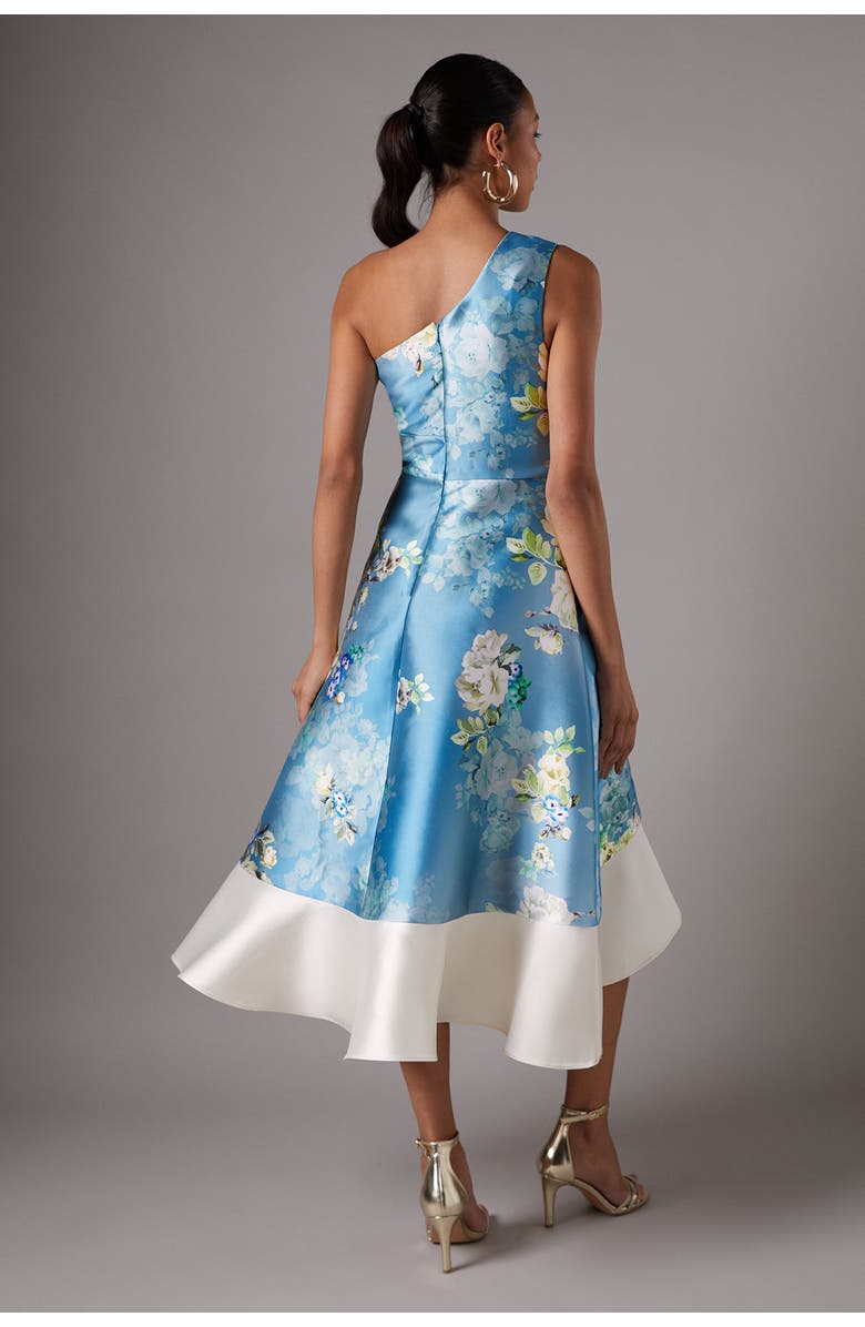 Coast One Shoulder Ruffle Midi Dress, Alternate, color, Light Blue