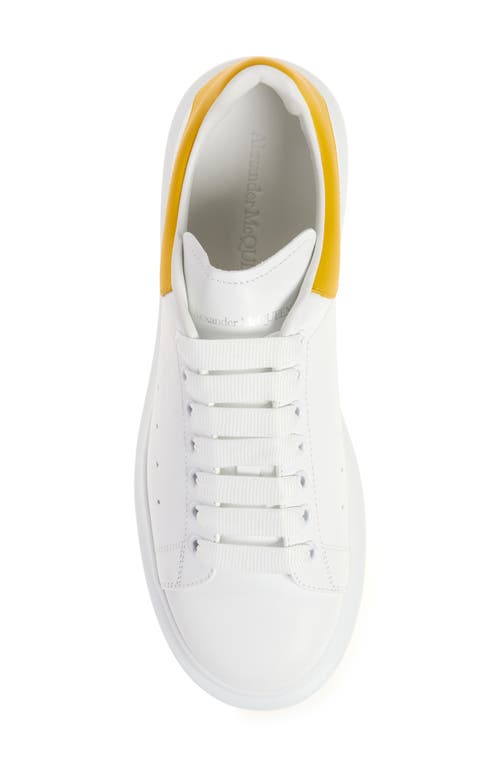 Alexander Mcqueen Perforated Platform Round Toe Sneakers In Off White/yellow