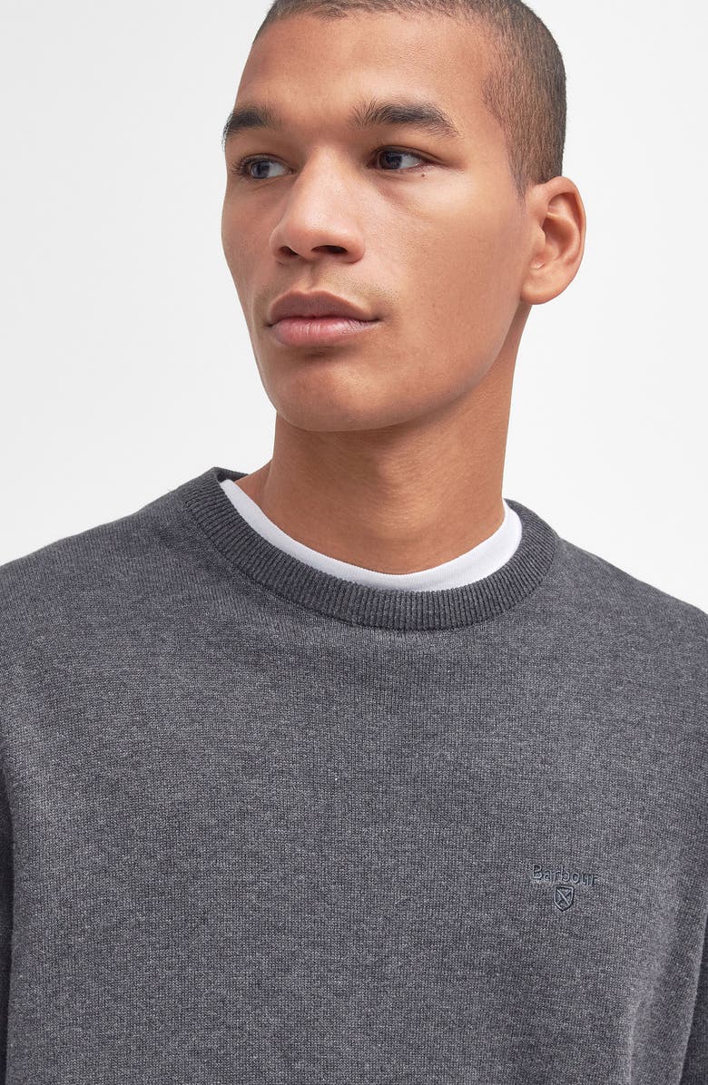 Barbour Pima Cotton Crewneck Sweater, Alternate, color, Charcoal