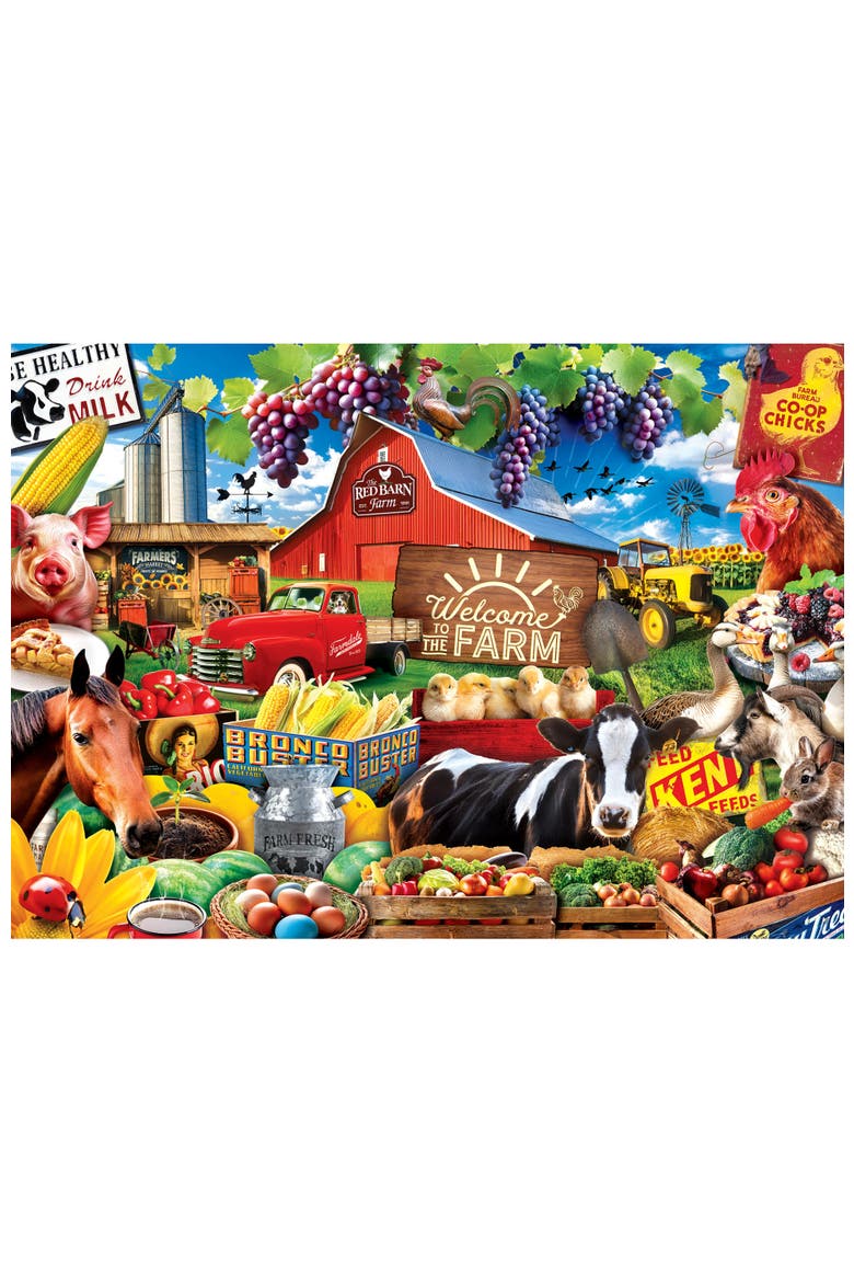 Greetings From the Farm 500pc Puzzle, Alternate, color, Multicolor