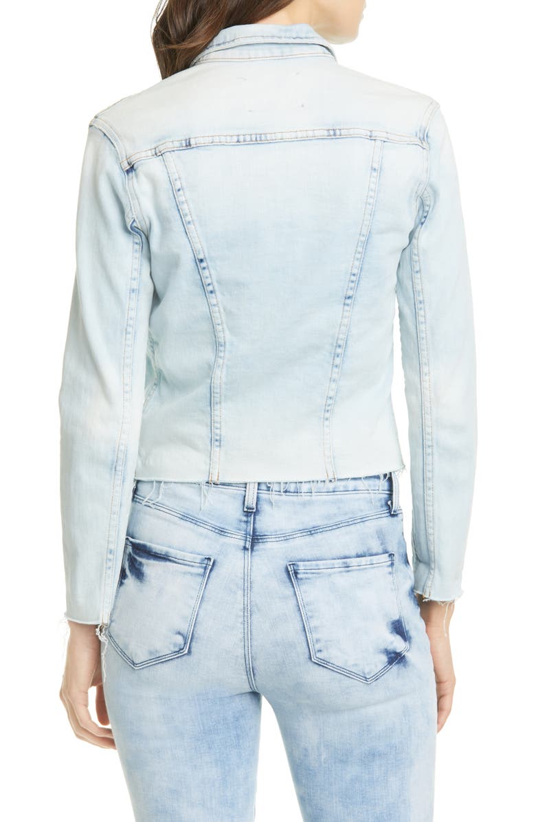 L'AGENCE Janelle Raw Cut Slim Denim Jacket, Alternate, color,