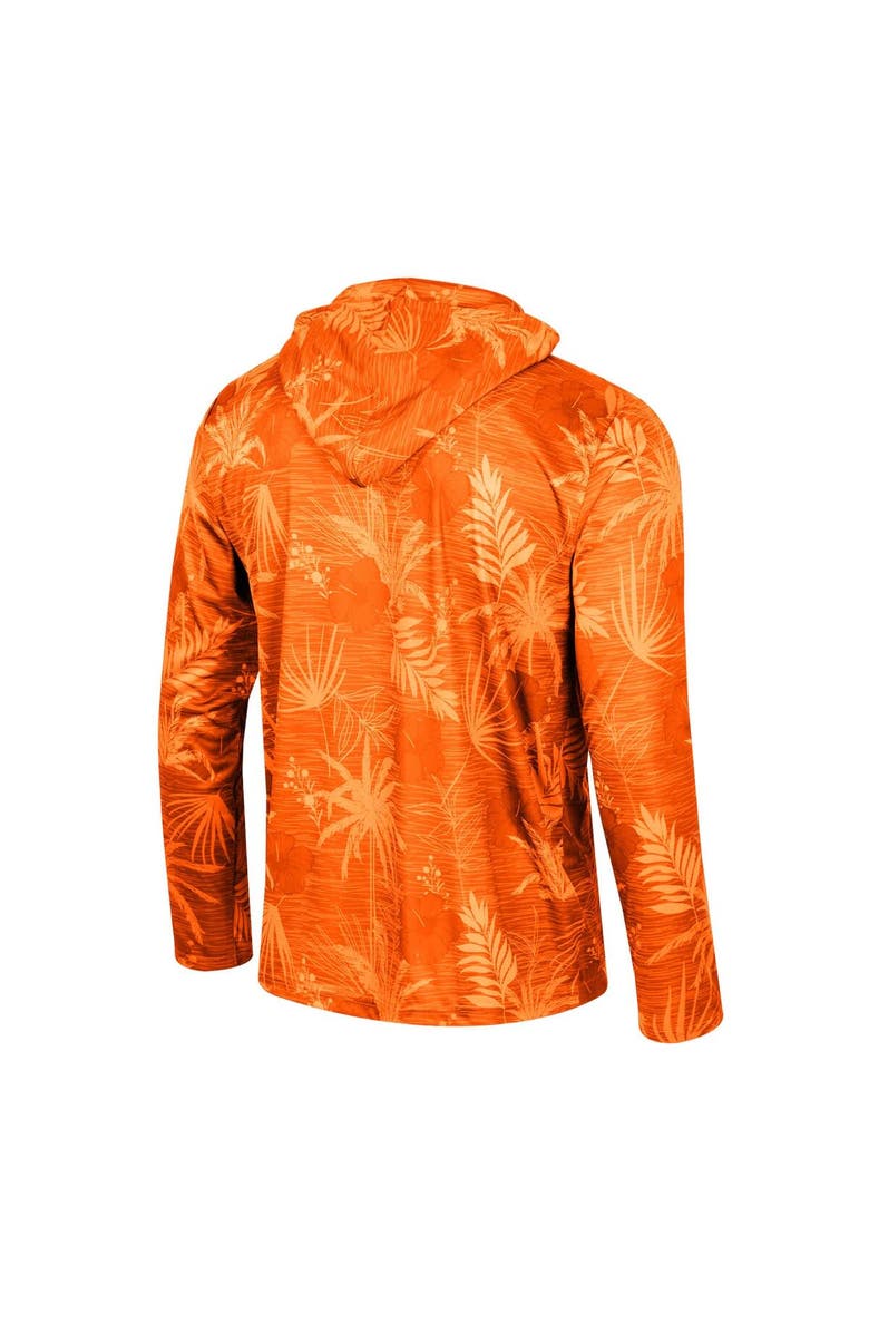COLOSSEUM Men's Colosseum Orange Clemson Tigers Palms Printed Lightweight Quarter-Zip Hooded Top, Alternate, color, Orange