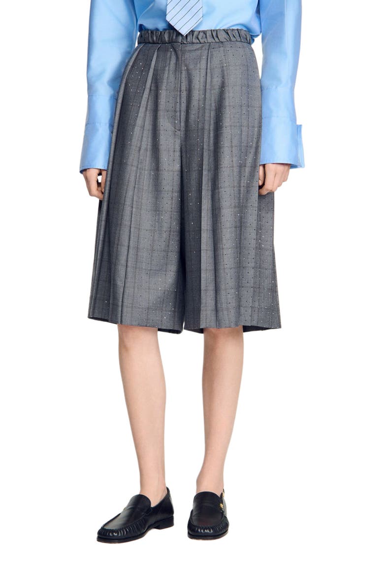 Check wool shorts, Main, color, Dark grey