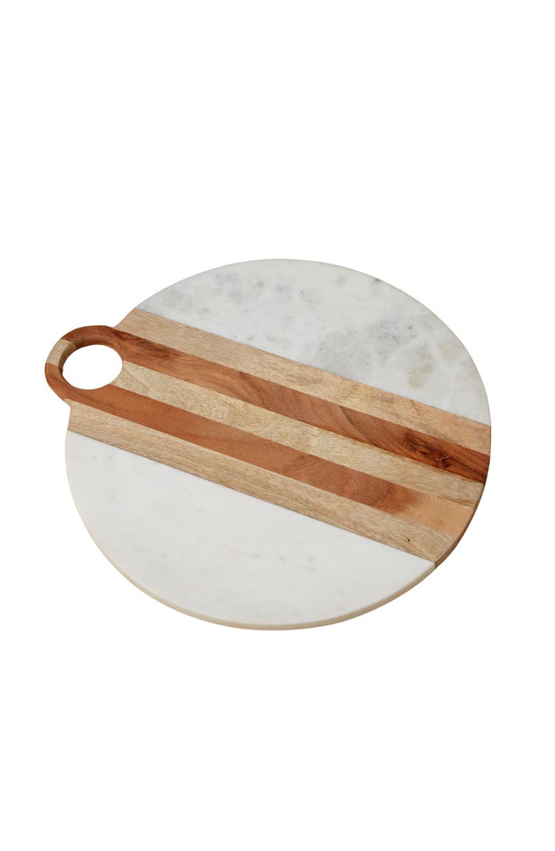 Be Home Moa Marble & Wood Round Board, Main, color, Marble