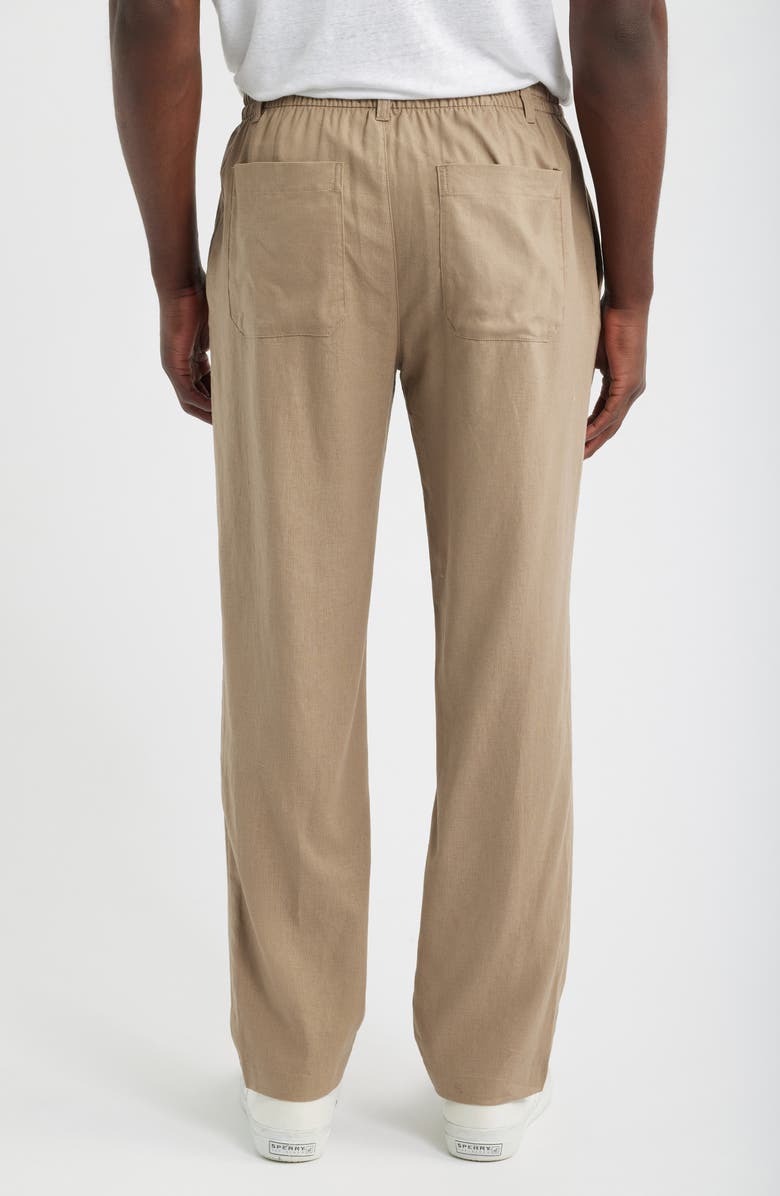 Mack Weldon Straight Leg Linen Blend Drawstring Pants, Alternate, color, Desert Taupe