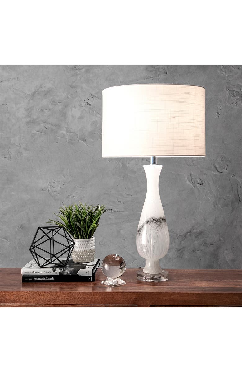 NULOOM 30" Crystal and Glass Linen Shade Table Lamp, Alternate, color, 
