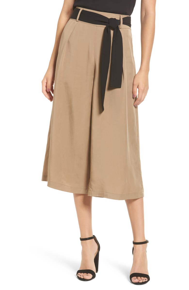 STOREE Tie Front Culottes, Main, color,