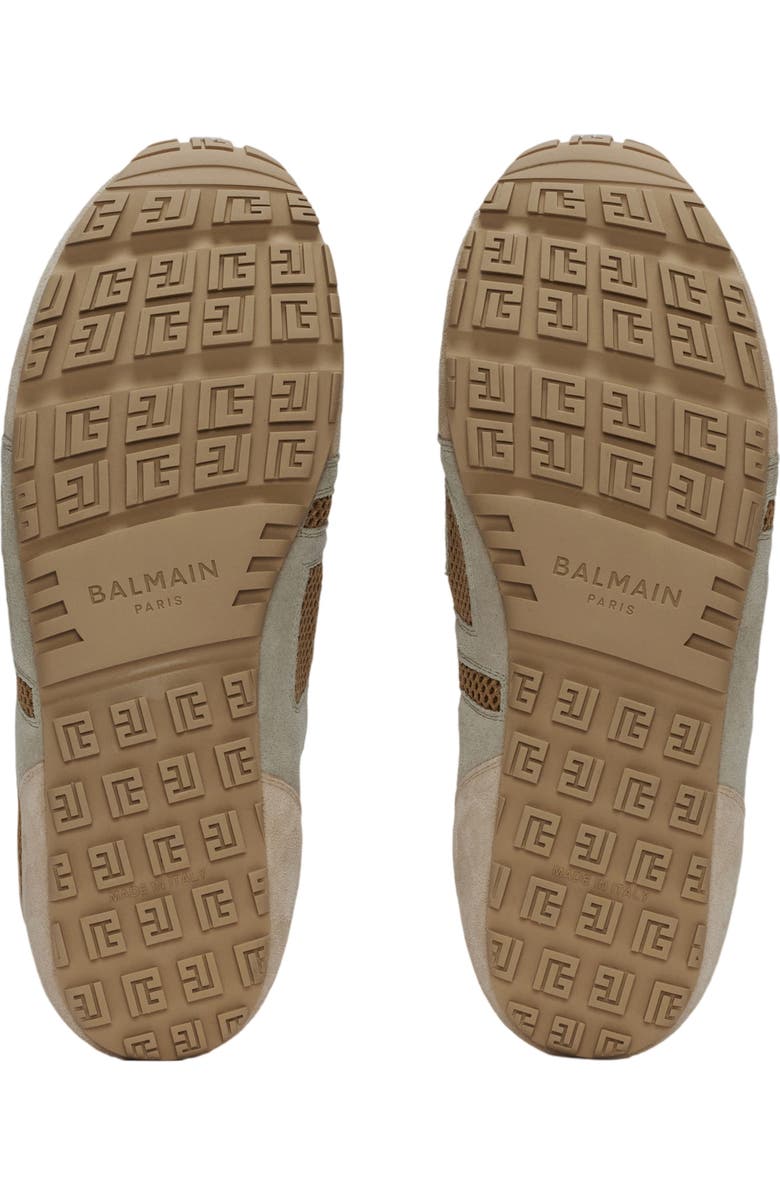 Balmain Racer 45 trainers in mesh and suede leather, Alternate, color, Beige