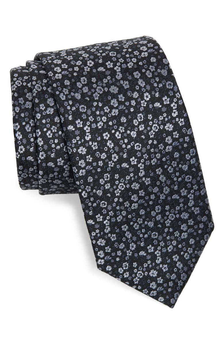 Tommy Hilfiger Amora Floral Tie, Main, color, Black