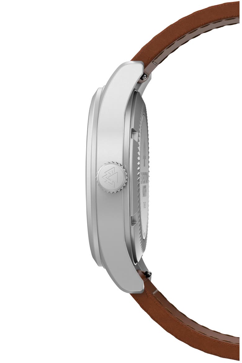 Expedition North Field Post Solar Leather Strap Watch, 36mm, Alternate, color, TAN