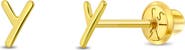 In Season Jewelry 14k Itsy Bitsy Initial Letter Earrings
