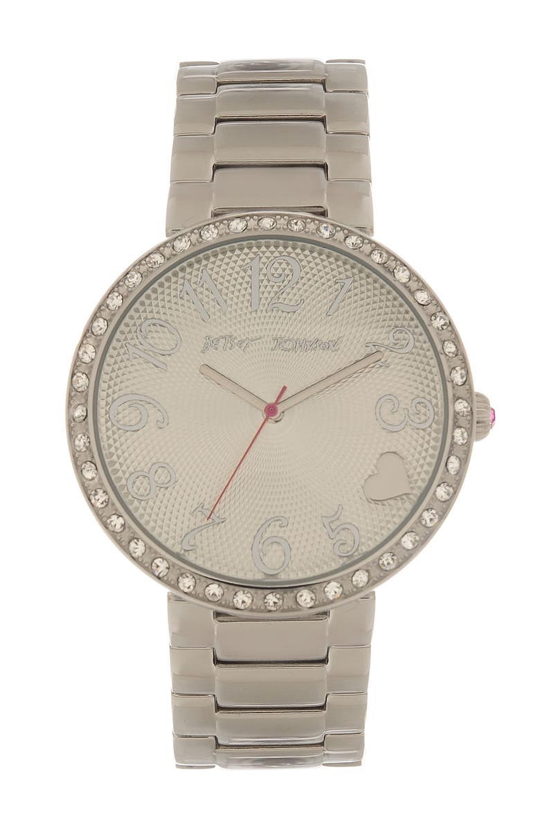Betsey Johnson 'Lots 'n' Lots of Time' Textured Dial Bracelet Watch, Main, color,