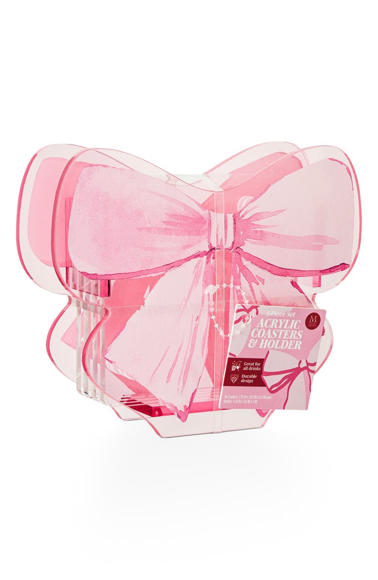 Core Home 5-Piece Acrylic Coasters & Holder Set, Alternate, color, Multi