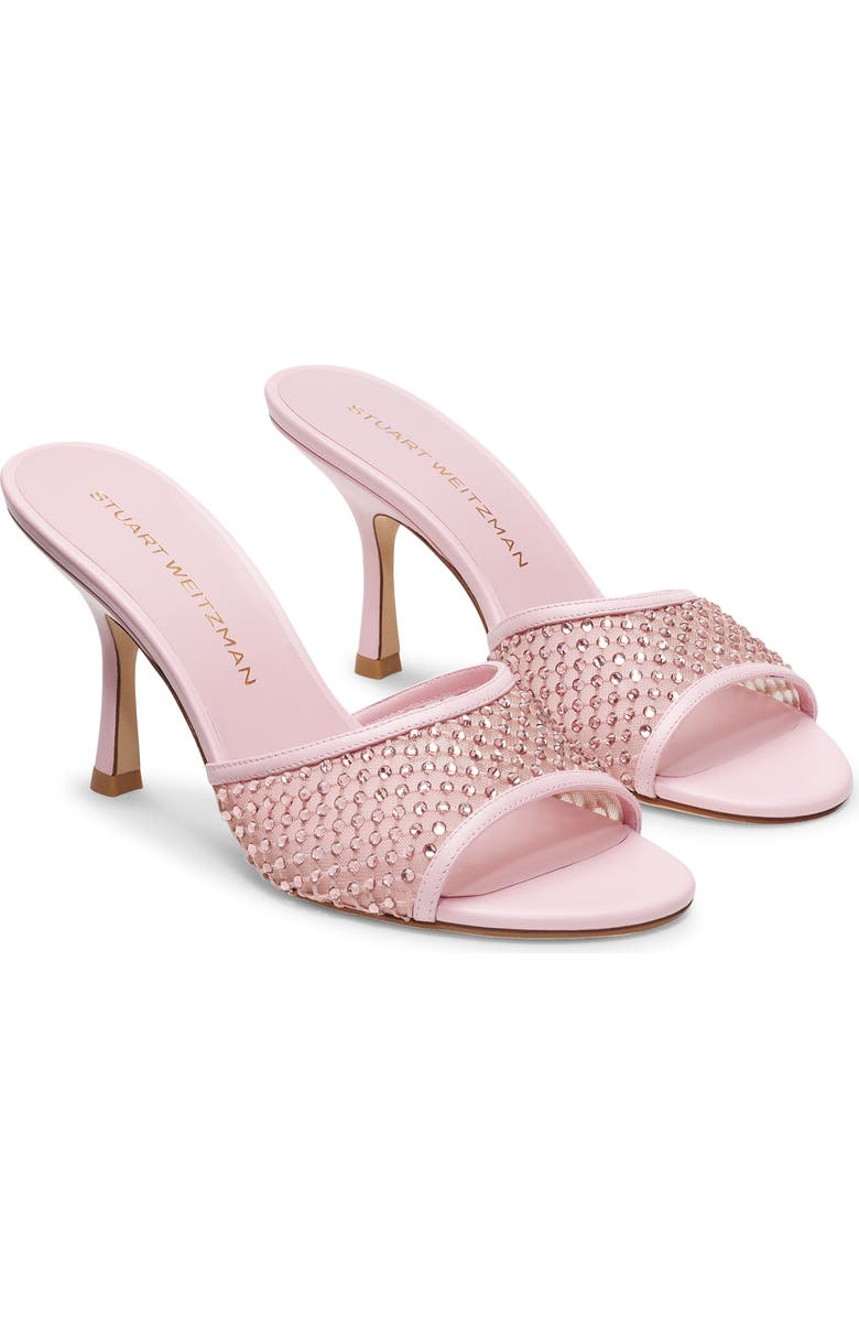 Stuart Weitzman Bareitall Shine Mesh Sandal, Alternate, color, Pink Marshmallow