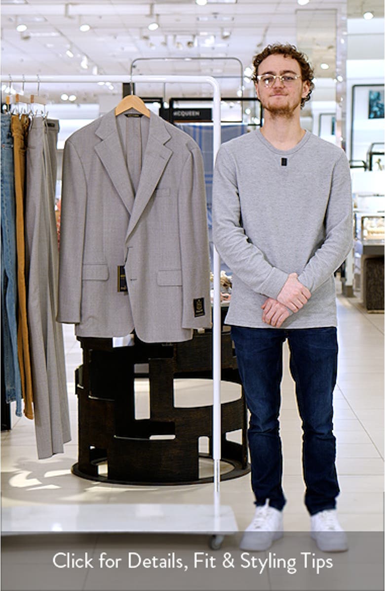 Weightless Light Grey Stretch Wool Suit Jacket, sales video thumbnail