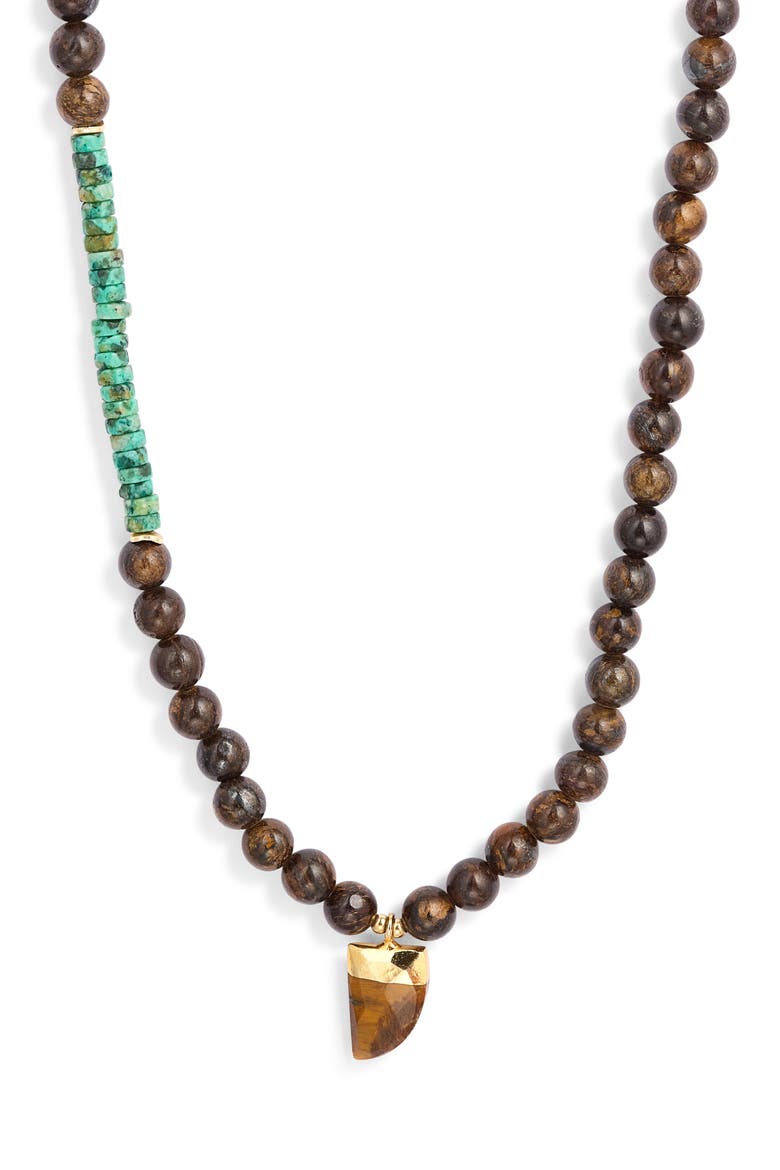 Ruge Horn Pendant Necklace, Main, color, TURQUOISE