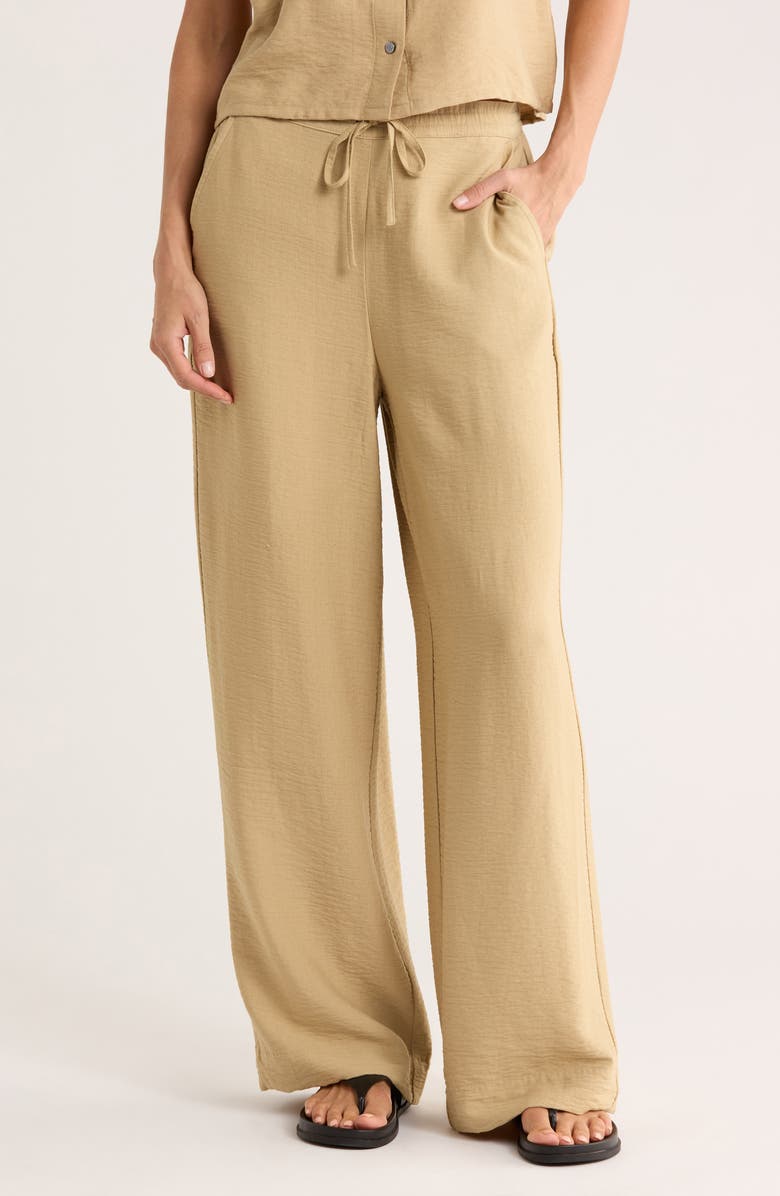 DKNY Pull-On Pants, Main, color, Travertine