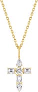 Michael M Montage Diamond Emerald Cross Pendant Necklace