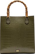 Frances Valentine Nan Croc Embossed Leather Tote