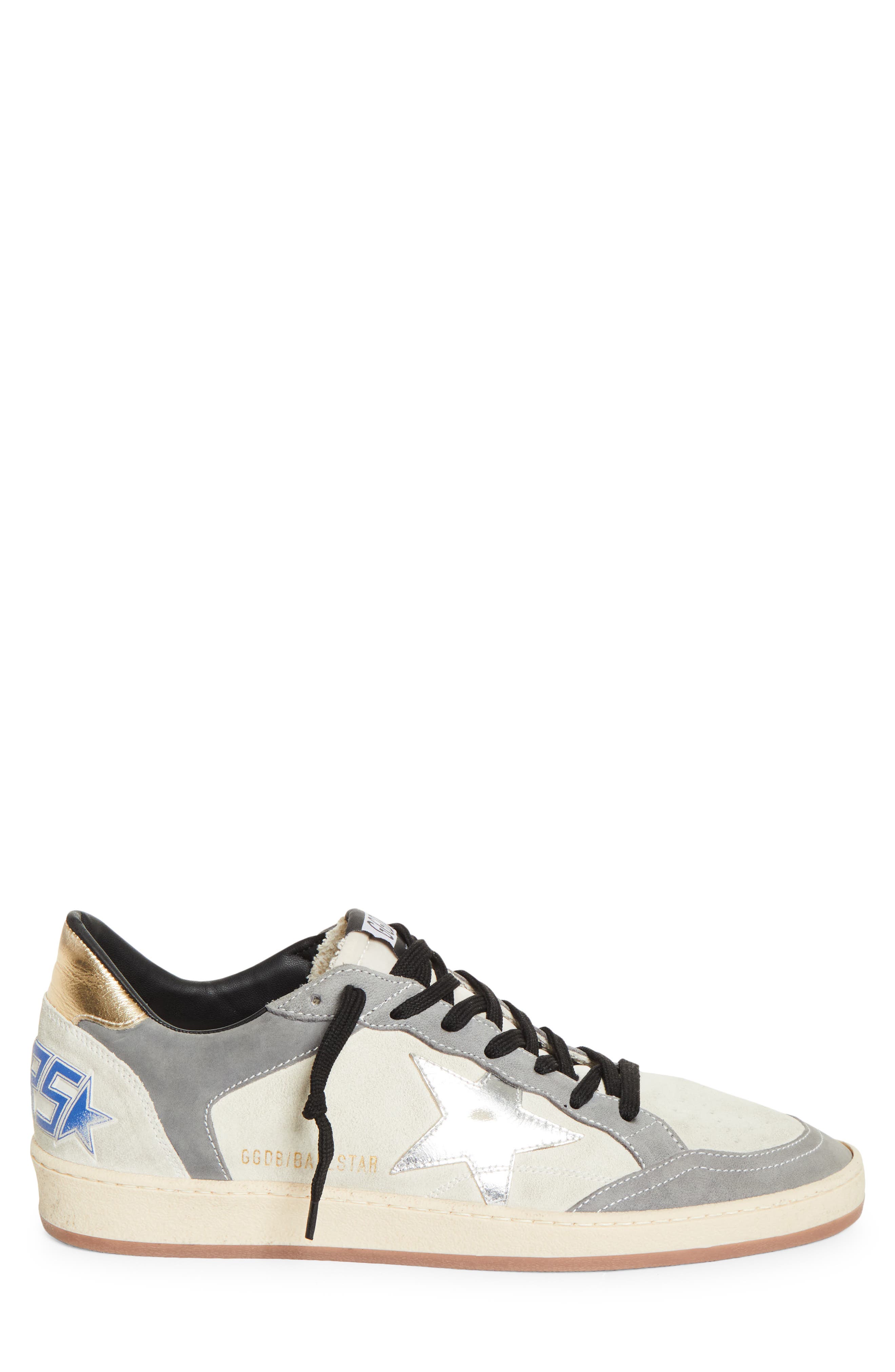 Golden Goose Ball Star Sneaker, Alternate, color, Grey/ Denim/ Silver/ Gold