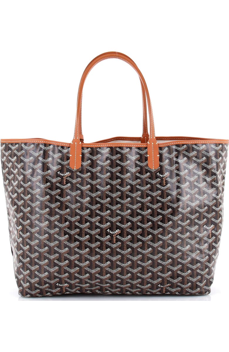 Pre-Owned Goyard Saint Louis Tote Coated Canvas PM, Main, color, Brown