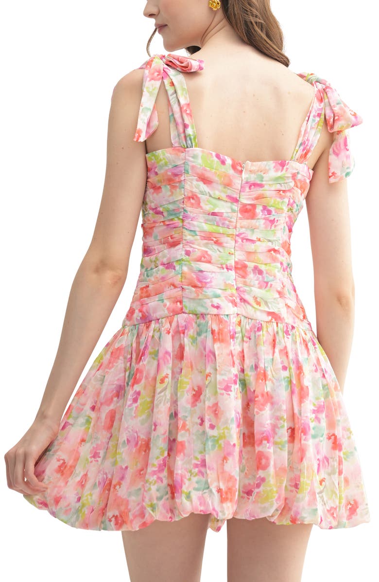 All in Favor Floral Bubble Minidress, Alternate, color, Pink Multi