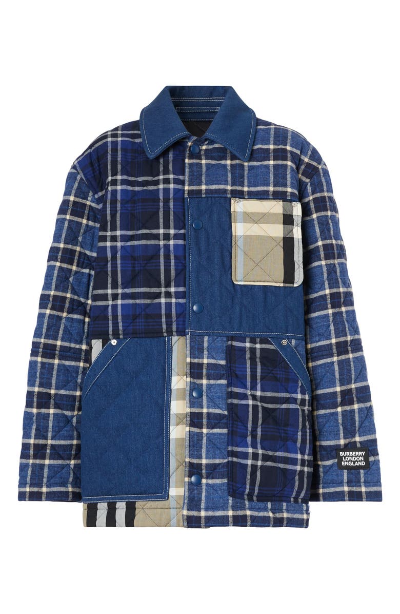 Burberry Dunsby Quilted Flannel Shirt Jacket, Main, color, 