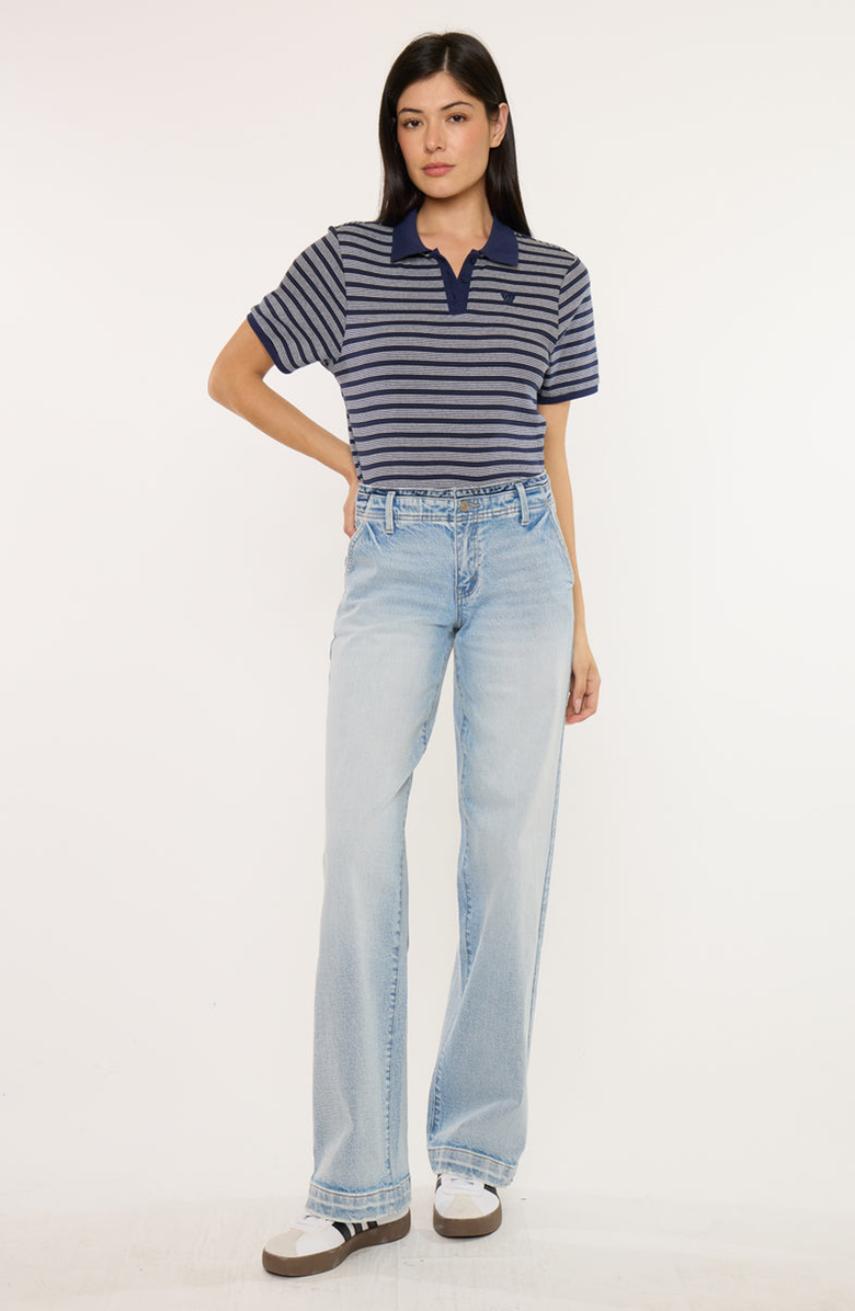 KanCan Lulu Mid Rise Wide Leg Trousers, Alternate, color, Light Wash