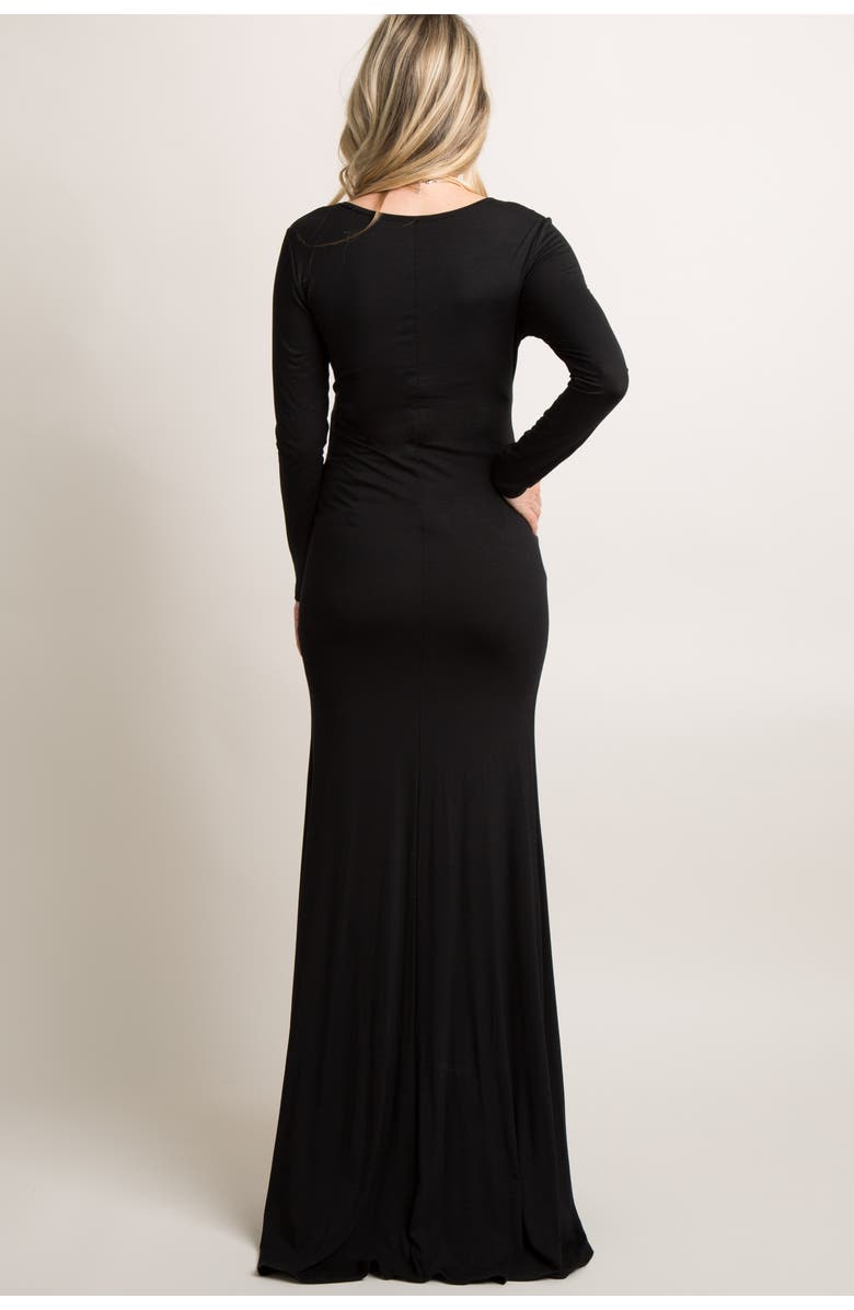 PinkBlush Long Sleeve Photoshoot Maternity Gown/Dress, Alternate, color, Black
